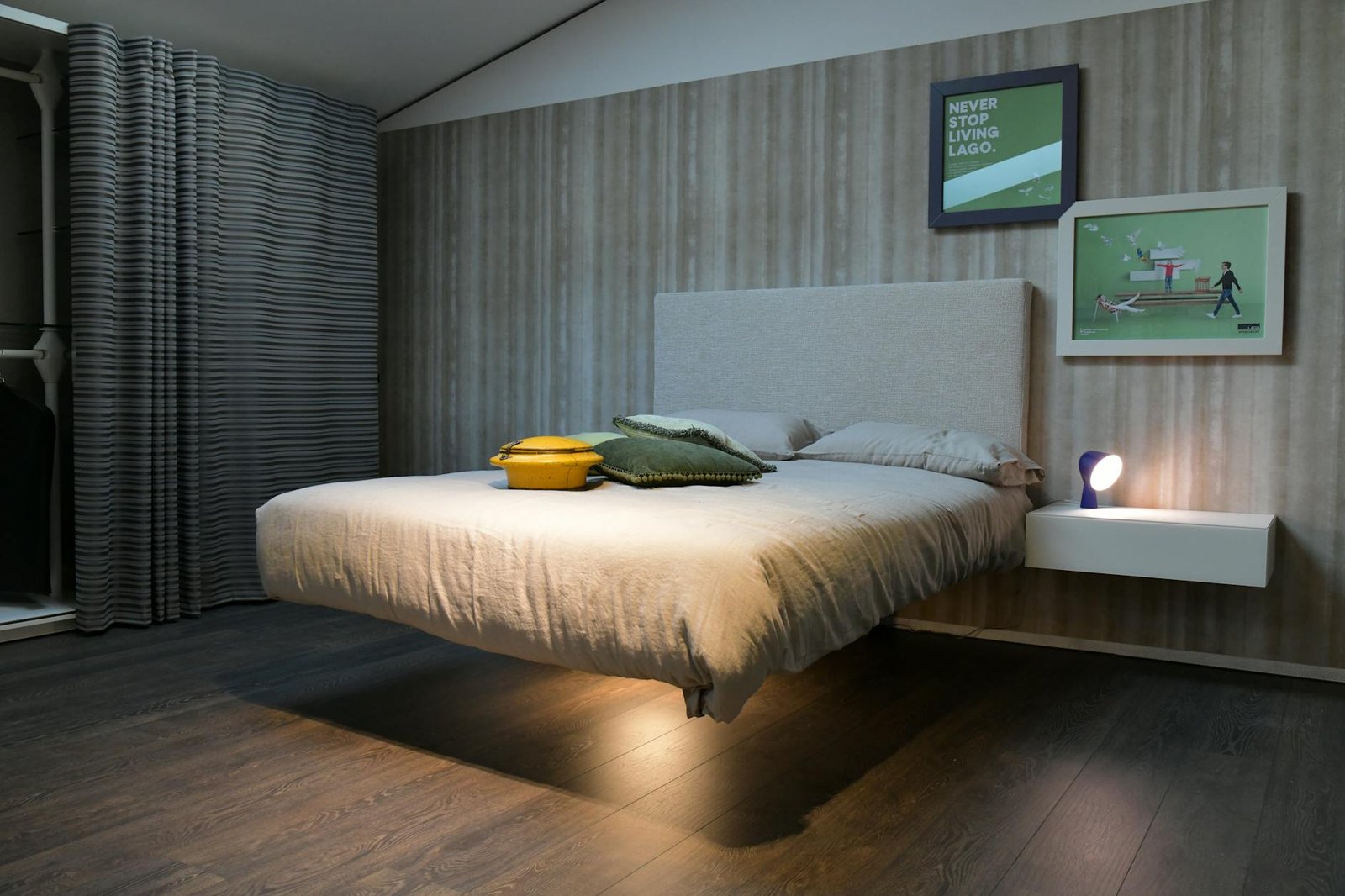 Bamboo Floating Nightstand — cozy home