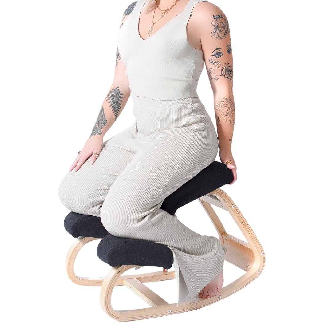 Sleekform Austin ergonomic kneeling chair Sleekform Austin kneeling chair in natural birchwood with thick memory foam cushions