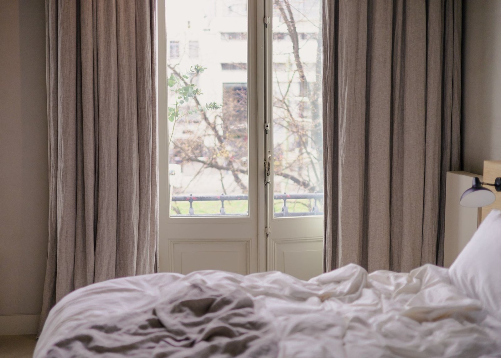 Linen Blend Curtains bedroom — cozy home