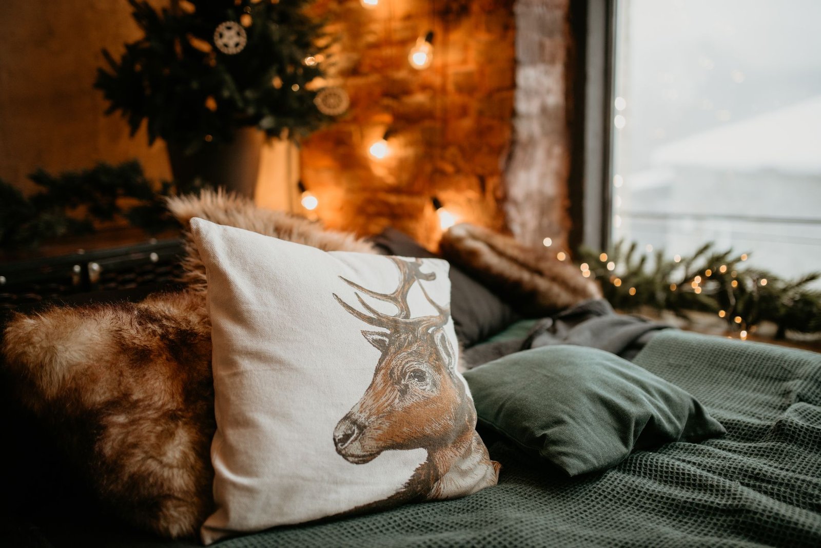 Faux Fur Throw Blanket bedroom — cozy home