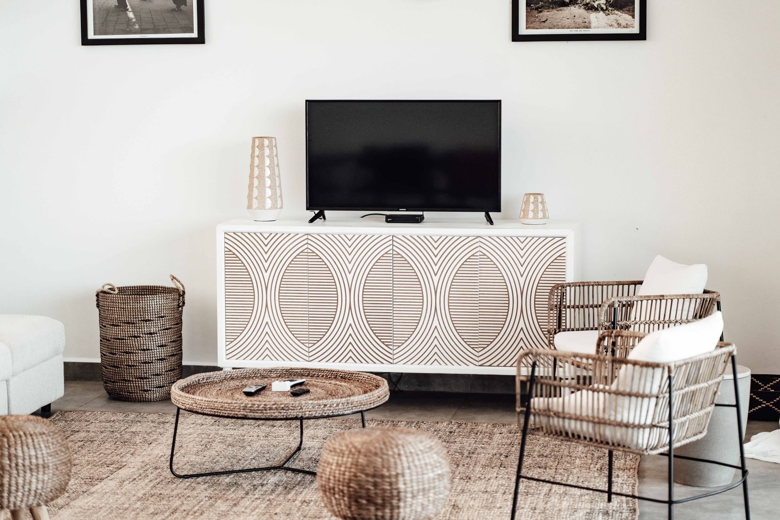 Seagrass Basket Set living room — cozy home