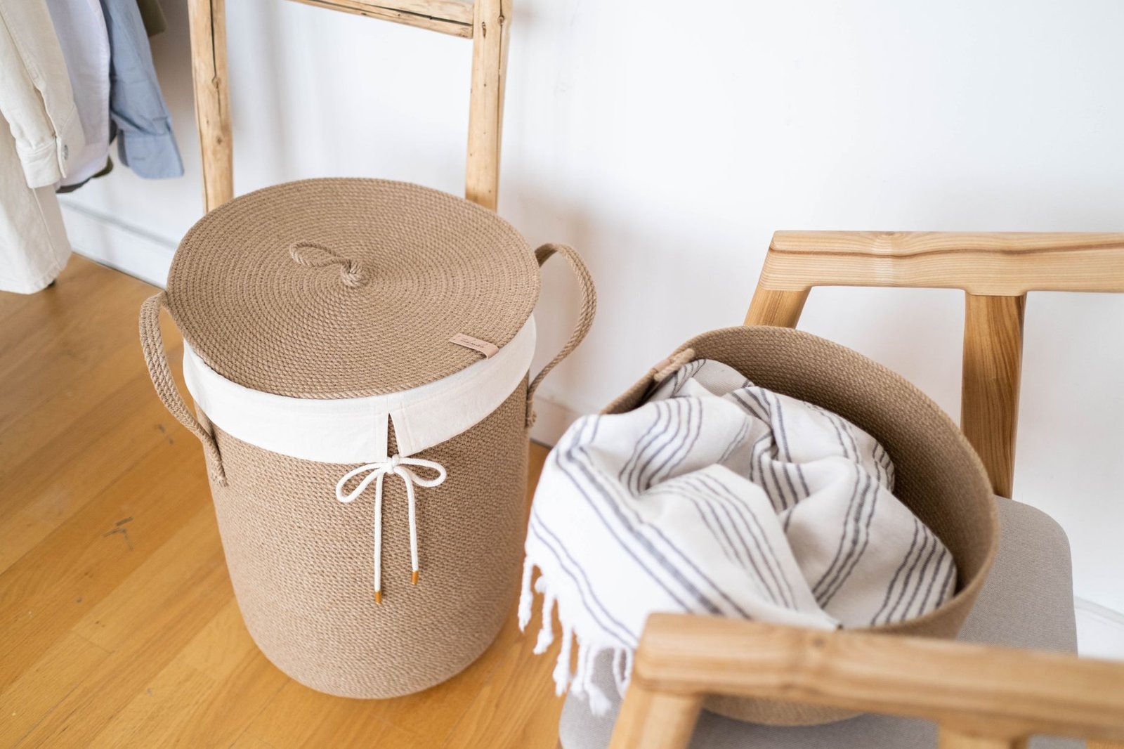 Wicker Laundry Hamper with Lid living room — cozy home